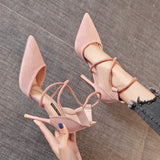 Darianrojas Four Seasons Women's Suede High Heels 9cm2021 New Pointed Stiletto Fashion Sexy Black Wedding Shoes Nude Bridal Shoes