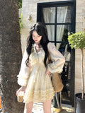 Autumn Fairy Pure Color Mini Dress Woman Casual Long Sleeve Elegant Dress Korean Fashion Short Party Dress Chic Design