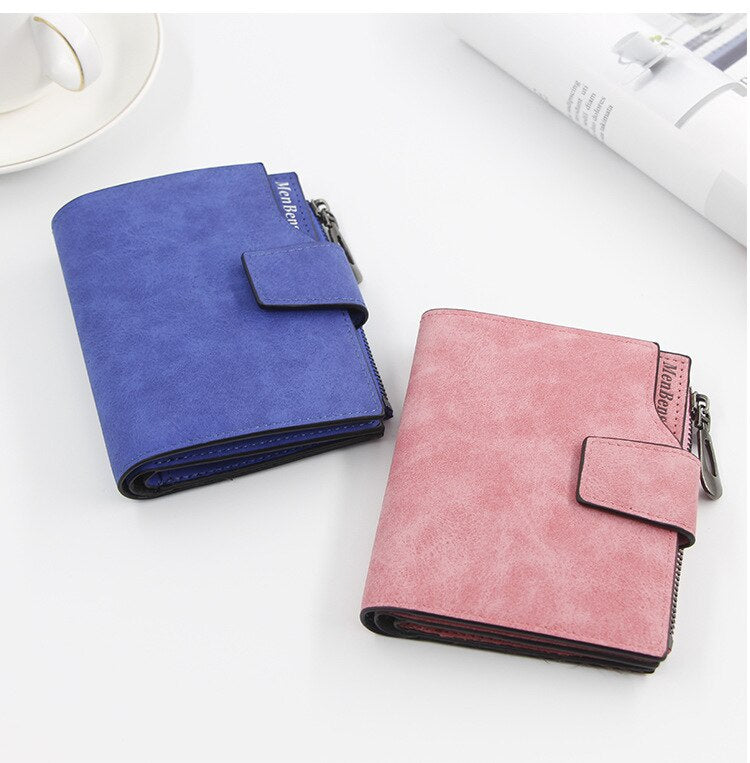 Darianrojas New Ladies Short Wallet Women's Zipper Wallet Multi-function Fashion Simple Fresh Large-capacity Leather Coin Purse Clutch