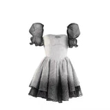 Darianrojas Summer Gothic Vintage Short Sleeve Dress Woman Korean Fashion Elegant Mini Dress Casual Sweet Short Party Dress Slim Design