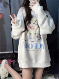 Kawaii Anime Hoodies Women Harajuku Hip Hop Oversized Sweatshirts Cute Cartoon Loose Casual O-neck Tops Korean Fashion