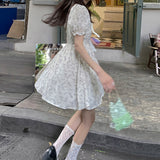 Darianrojas Dress Women Summer Party Dress Short Mini Puff Sleeve Sundress  Kawaii Lovely Aesthetic Floral Dress Harajuku Female Clothing