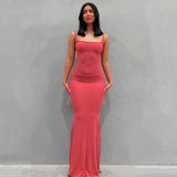 Fashion Sexy Skims Summer Dress Backless Evening Maxi Dress Women Party Club Ladies Bodycon Peach Hip Elegant Long Dresses Woman