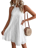 Fashion Trend Summer Women's dress New Ladies Lace Solid Color Sleeveless Buttonless Dresses for Women