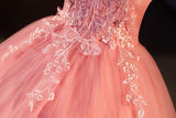 Summer New Pink Quinceanera Dresses Elegant Off The Shoulder Party Dress Sweet Flower Ball Gown Classic Lace Prom Dress