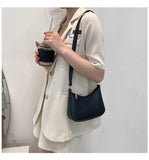 Darianrojas New Women's Fashion Handbags Retro Solid Color PU Leather Shoulder Underarm Bag Casual Women  Handbags