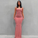 Fashion Sexy Skims Summer Dress Backless Evening Maxi Dress Women Party Club Ladies Bodycon Peach Hip Elegant Long Dresses Woman