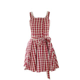 French Sweet Plaid Dress Fashion Chic and Elegant Strap Mini Dress Birthday Even Party Korean Style Dress for Women Summer