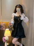 Darianrojas Japanese Sweet Lolita Princess Dress Women Bow Ruffles Black Kawai Party Mini Dresses Female Korean Fashion Vestidos Autumn
