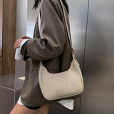 Darianrojas PU Leather Street Crescent Zipper Shoulder Handbag Casual Retro Mini Shoulder Bag Female Simple Crossbody Bag