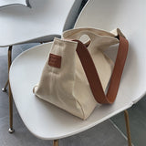 Darianrojas Canvas Bag Female New Trendy Fashion Korean Version of The Wild Portable Canvas Bag Casual One-shoulder Messenger Bag
