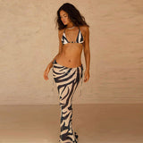 Sexy Leopard Print 3 Pieces Bikini Set  Summer Beach Wear Triangle Bikinis Swimsuit With Beach Skirt Swimwear Cover-up A1554