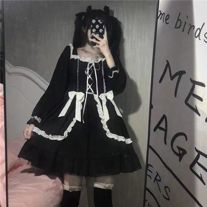 Darianrojas Sexy Cute Lace Up Black and White Maid Dress Role Play Costume Transparent Chiffon Cosplay Anime Uniform Temptation Suit
