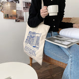 Darianrojas Women Canvas Shopping Bag Notting Hill Books Bag Female Cotton Cloth Shoulder Bag Eco Handbag Tote Reusable Grocery Shopper Bags