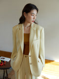 Professional Sense Commuter Style Flip Collar Suit Jacket for Women Spring New Loose Style Office Lady Blazer Suit