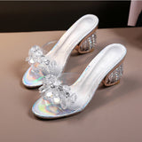 Darianrojas New PVC Jelly Sandals Women Crystal Peep Toe High Heels shoes Crystal Transparent Heel Sandals Slippers Pumps Women Shoes