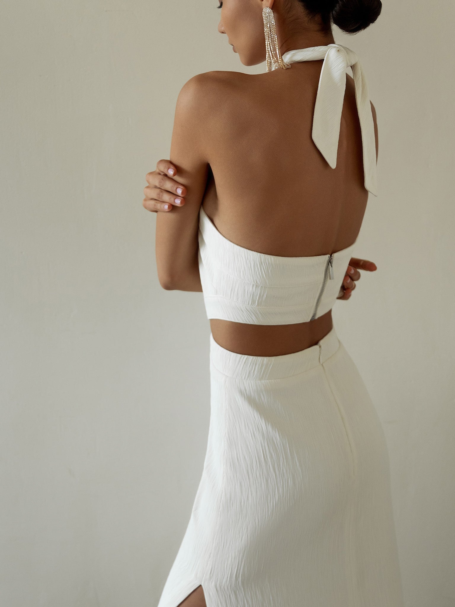 Summer Halterneck Cutout Slim Maxi Dress Backless Long Tight High Slit Premium Ladies Party Evening Dresses