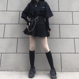 Single / Set Summer Korean Fashion Versatile Dark Series Loose Bf Shirt Top Women Fashion Two Piece Set Skirt Jupe Dropshipping