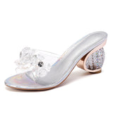 Darianrojas New PVC Jelly Sandals Women Crystal Peep Toe High Heels shoes Crystal Transparent Heel Sandals Slippers Pumps Women Shoes