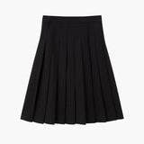 Fashion   woman clothes pure colour pleated skirt cover knee lady skirts