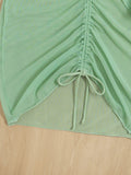 3 Pieces Set Swimsuit Women High Waist Swimwear Sexy Lace Up Micro Bikini Set With Skirt New Solid Beachwear Bathing Suit