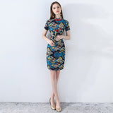 Cheongsam Short Chinese skirt Improved Modern Cheongsam dress Fashion Retro Fishtail Dress Girl Dress Chinese Cheongsam qipao