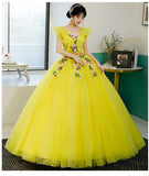 Green Quinceanera Dress Elegant V-neck Party Prom Ball Gown Sleeveless Sweet Floral Print Quinceanera Dresses Plus Size Vestidos