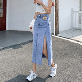 Y2k Skirt юбка Woman  Denim Skirts Jupe Women Jeans High Waist Calf Length Blue / Black Summer Clothes Streetwear Dropship