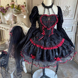 Darianrojas Dark Gothic Lolita Style Dresses Victorian Women Lace Halter Neck Bandage Corset Jsk Dress Japanese Fashion Holiday Party Dress