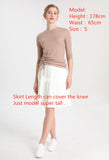 Fashion   woman clothes pure colour pleated skirt cover knee lady skirts