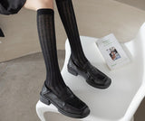 Darianrojas Summer Thin Nylon Long Socks Stockings JK Japan Style Knee High Socks Lolita Girl Kawaii Cute Solid Black White Socks Stockings