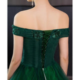 Green Quinceanera Dresses Party Prom Off The Shoulder Ball Gown Lace Embroidery Vintage Quinceanera Dress Plus Szie