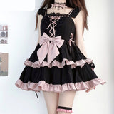 Darianrojas Japanese Victorian Gothic Lolita Dress Vintage Girl Sweet Bow Ruffles Bandage Princess Holiday Party Dresses Women Dark Vestidos