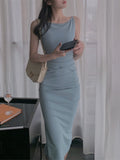 Darianrojas New Women Spaghetti Strap Sexy Bodycon Midi Dress Summer Backless Elegant Sleeveless Party Dress