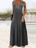 Women's Casual Dress Black Dress A Line Dress Long Dress Maxi Dress Polyester Fashion Casual Outdoor Daily Going out Strap Lace Patchwork Sleeveless Summer Spring Regular Fit Black White Green