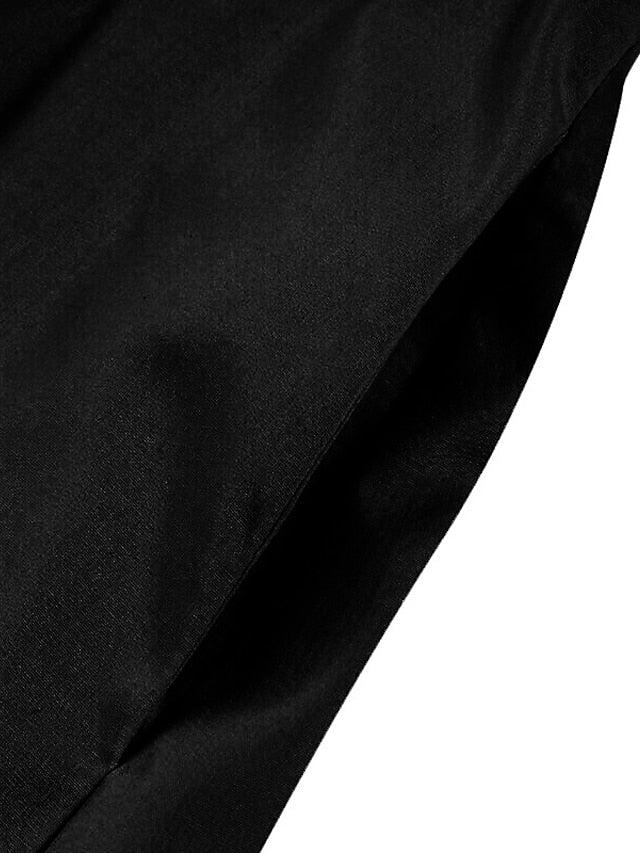 Women's Shirt Dress Casual Dress Swing Dress Maxi long Dress Outdoor Office Holiday Polyester Basic Modern Shirt Collar Ruched Pocket Long Sleeve Summer Spring Fall Regular Fit Black Army Green