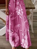 Women's Long Dress Maxi Dress A Line Dress Summer Dress Print Dress Floral Fashion Modern Daily Holiday Date Ruched Print Sleeveless V Neck Dress Regular Fit Pink Blue Purple Summer Spring S M L XL