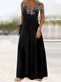 Women's Casual Dress Black Dress A Line Dress Long Dress Maxi Dress Polyester Fashion Casual Outdoor Daily Going out Strap Lace Patchwork Sleeveless Summer Spring Regular Fit Black White Green