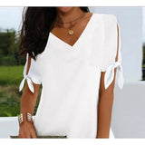 Women's Casual Dress Shift Dress Mini Dress White Short Sleeve Pure Color Bow Spring Summer V Neck Basic Daily Weekend Summer Dress  S M L XL XXL 3XL 4XL